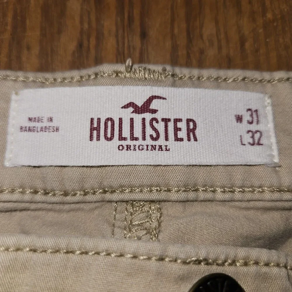 Hollister‎ Men’s Tan Skinny Chino Pants 31×32 | Epic Flex 5-Pocket